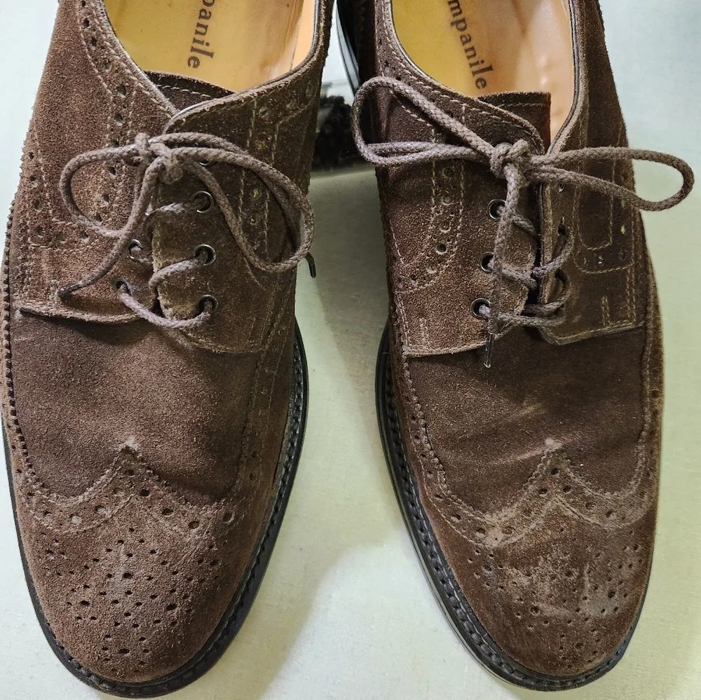 Campanile Brown Suede Men's Lace Up Oxfords, Size 10